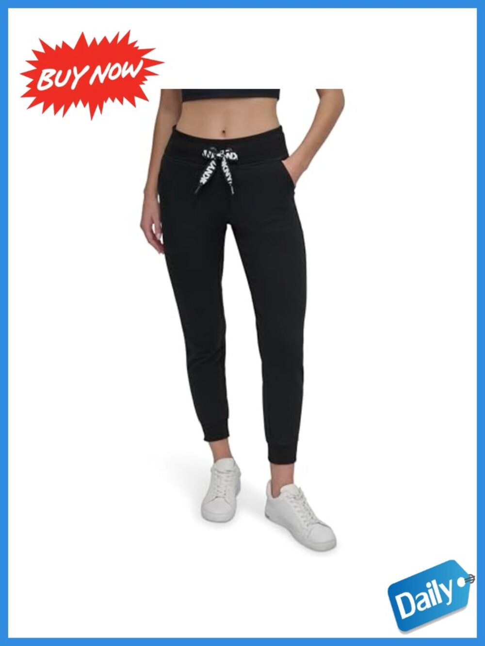 Two Tone Logo Drawcord Jogger Sweatpants Peached Fleece Tapered High Rise